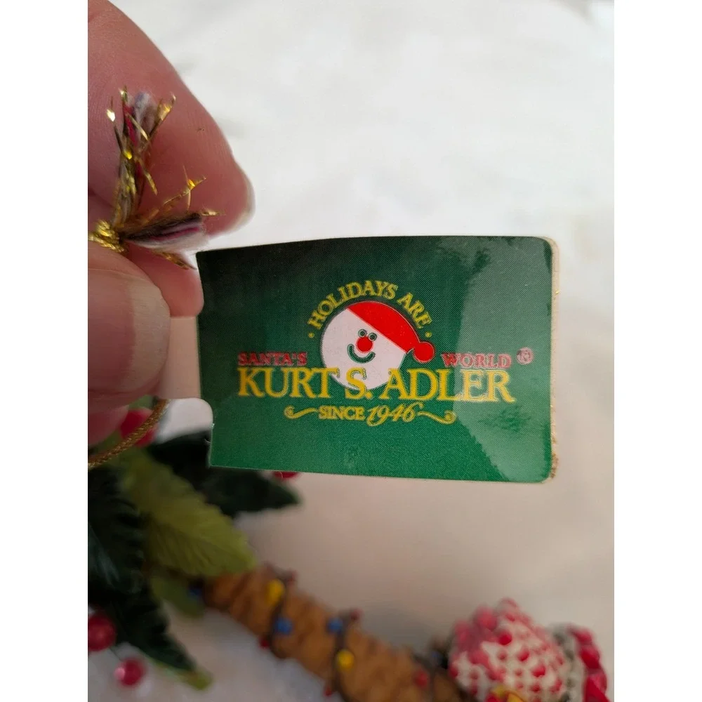 Kurt Adler Nanette Hilton Beach Palm Tree With Gifts Resin Christmas Ornament